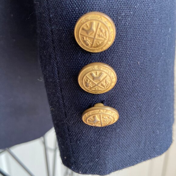 Claiborne Boys’ Size 12 Navy Blazer – Gold Crest Buttons, Classic Style, EUC - Picture 4 of 13